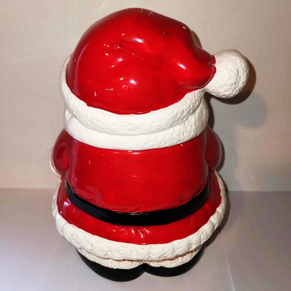 RARE Enesco Santa Cookie Jar 1980s | Glazed Porcelain | Hand-Painted | 10" Tall - Picture 7 of 14